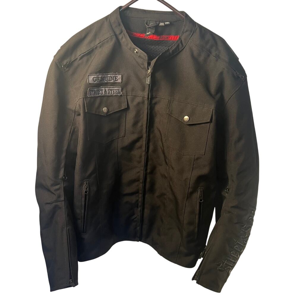 Streets and Steel Motorcycle Jacket Black with inserts Size 2XL